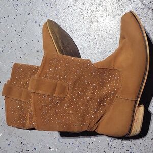Charming Charlie Brown Ankle Boots with Studded Detail